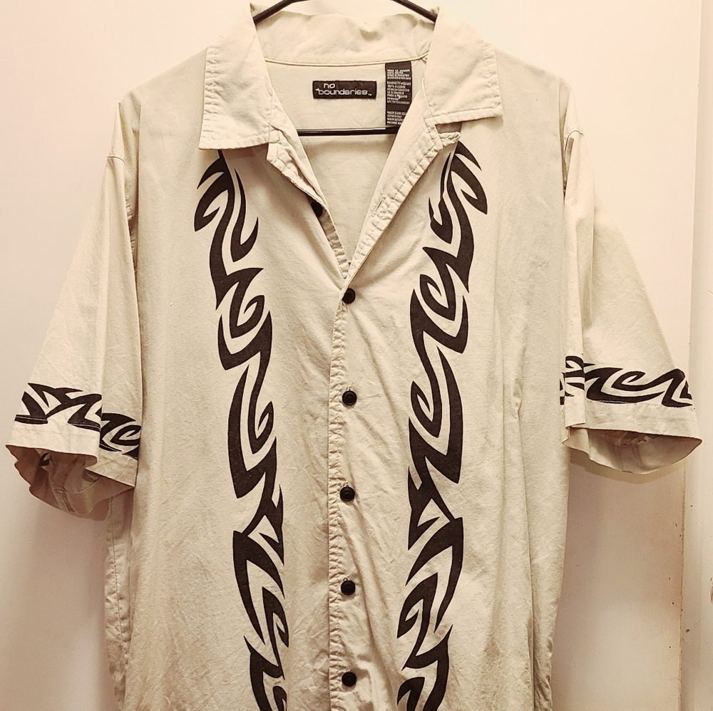 Tan tribal short sleeve shirt